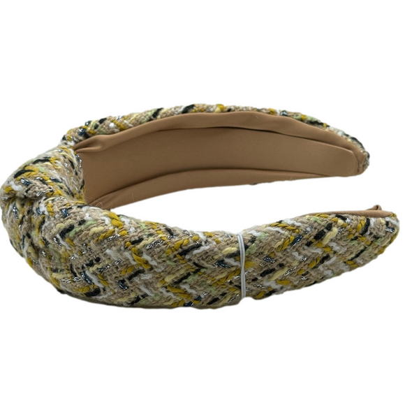 Tan Fall Multi Color Tweed Knot Headband - Picture 5 of 5